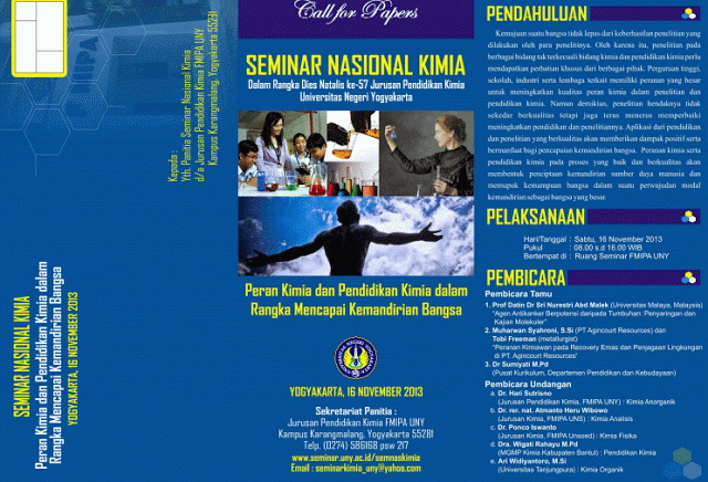 Acara Seminar Nasional Kimia dan Pendidikan Kimia UNY 2013