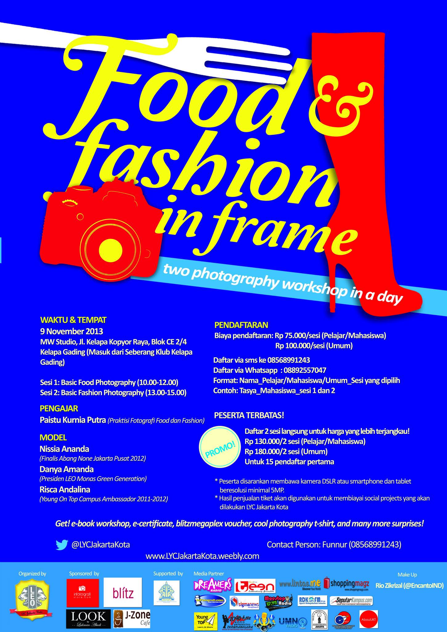 Food & Fashion in Frame, Workshop Fotografi di Jakarta