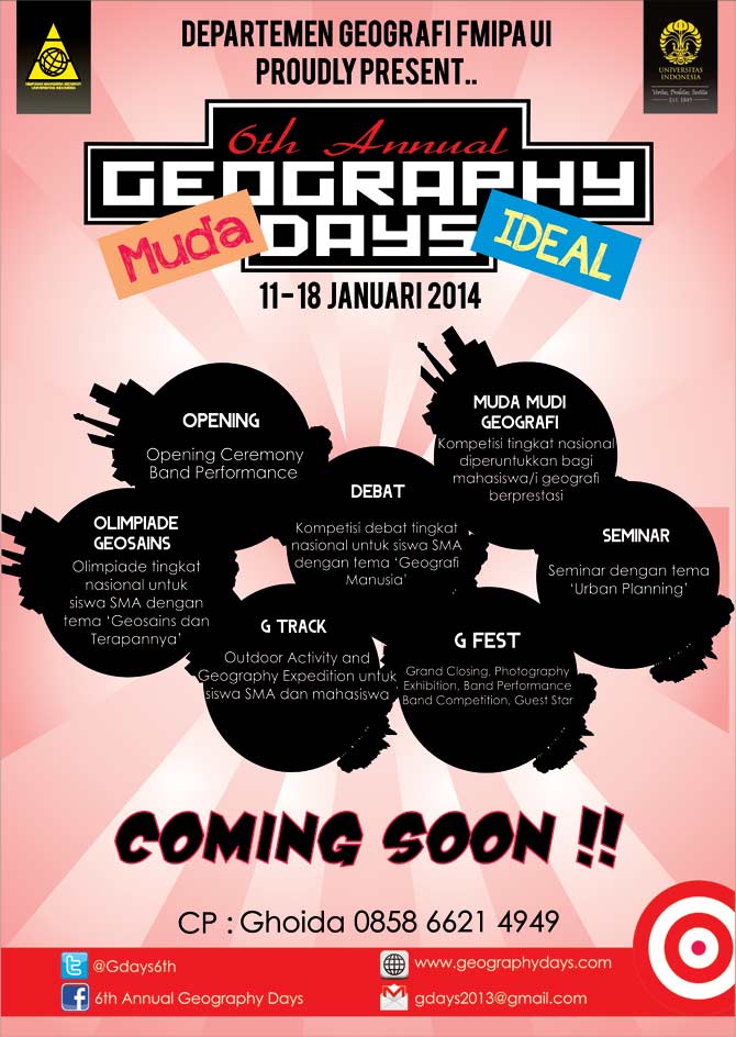Ayo ikuti Event Tahunan Geography Days yang ke-6 di UI