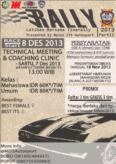 Latihan bersama Timerally, Teknik Mesin ITS