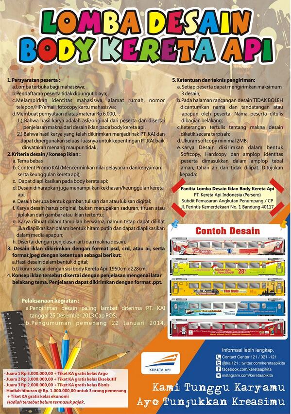 PT. KAI Gelar Lomba Desain Body Kereta Api