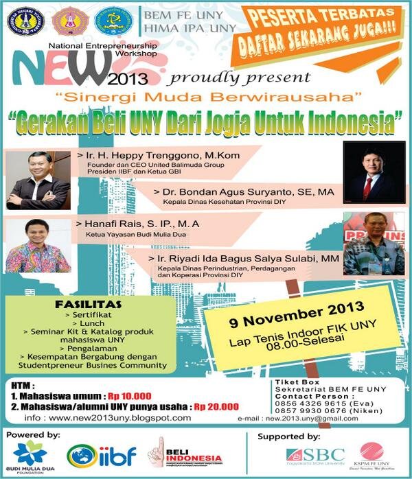 UNY menggelar National Entrepreneurship Workshop 2013