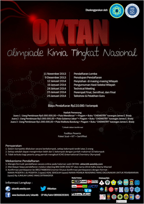 ITB OKTAN ‘Olimpiade Nasional Kimia Tingkat SMU-Sederajat’