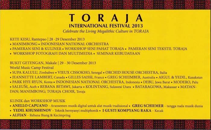 Toraja International Festival, Desember 2013