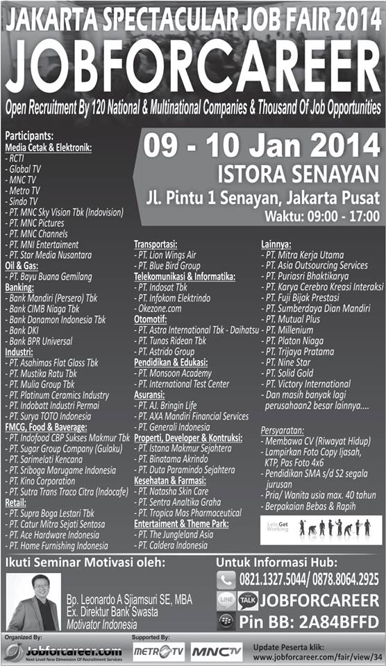 Bursa Kerja JAKARTA SPECTACULAR JOB FAIR 2014
