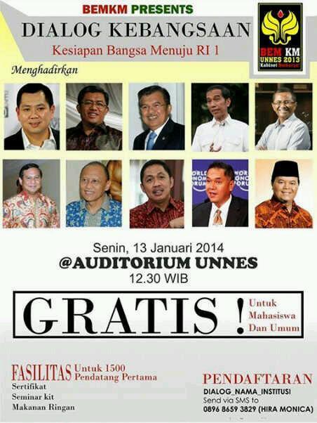 Dialog Kebangsaan 'Kesiapan Bangsa Menuju RI 1' UNNES Semarang