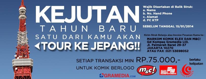 Kejutan tahun baru promo Gramedia, tur ke Jepang