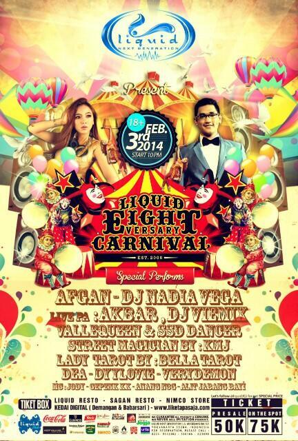 Liquid cafe Jogja 8th Anniversary with Afgan & DJ Nadia Vega