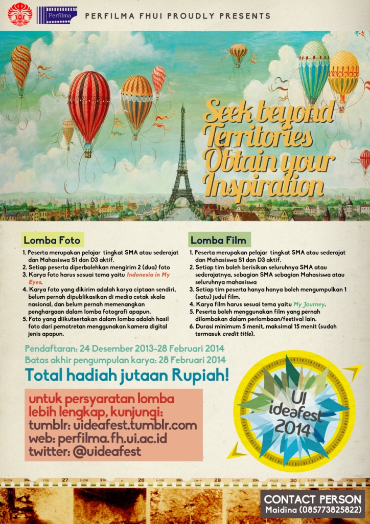 Lomba foto dan film UI Idea Fest 2014 Lomba foto dan film UI Idea Fest 2014
