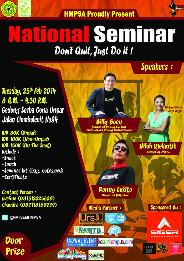 National Seminar : Don't Quit, Just Do It