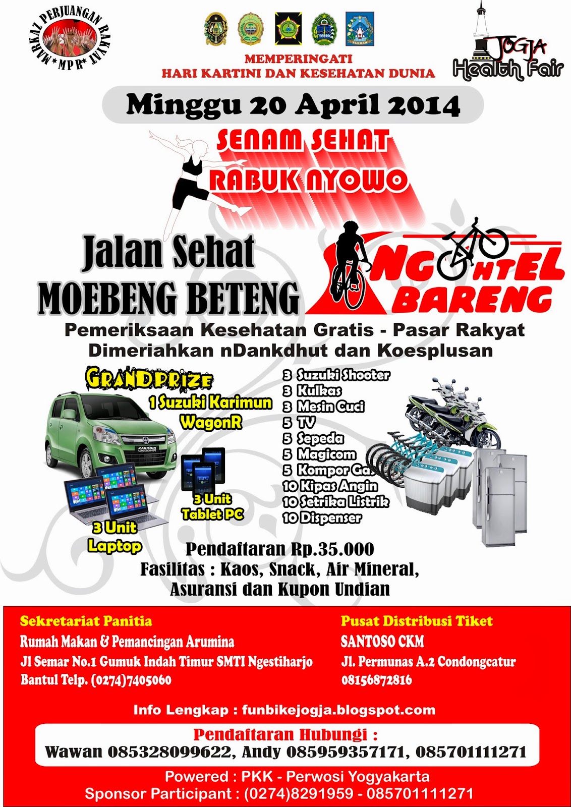 Yuk gabung di Funbike, Senam dan Jalan Sehat: Health Fair 2014 Jogja