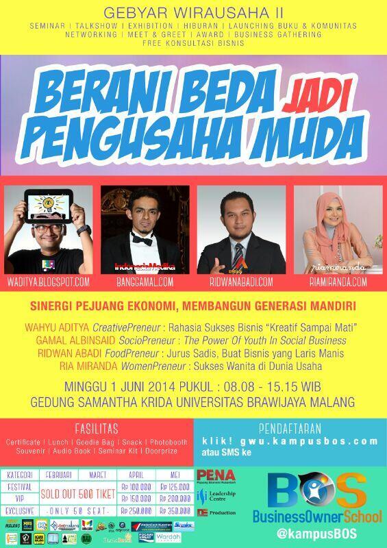 Seminar & talkshow Berani Beda Jadi Pengusaha Malang