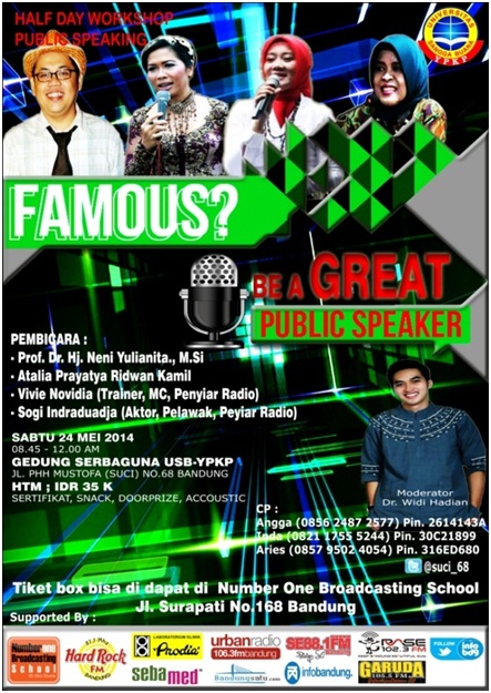 Famous? Be A Great Public Speaker, Seminar & Workshop Bandung