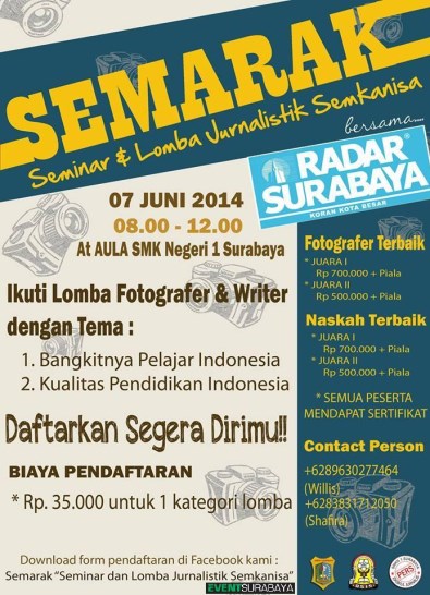SEMARAK (Seminar & Lomba Jurnalistik Semkanisa) Surabaya