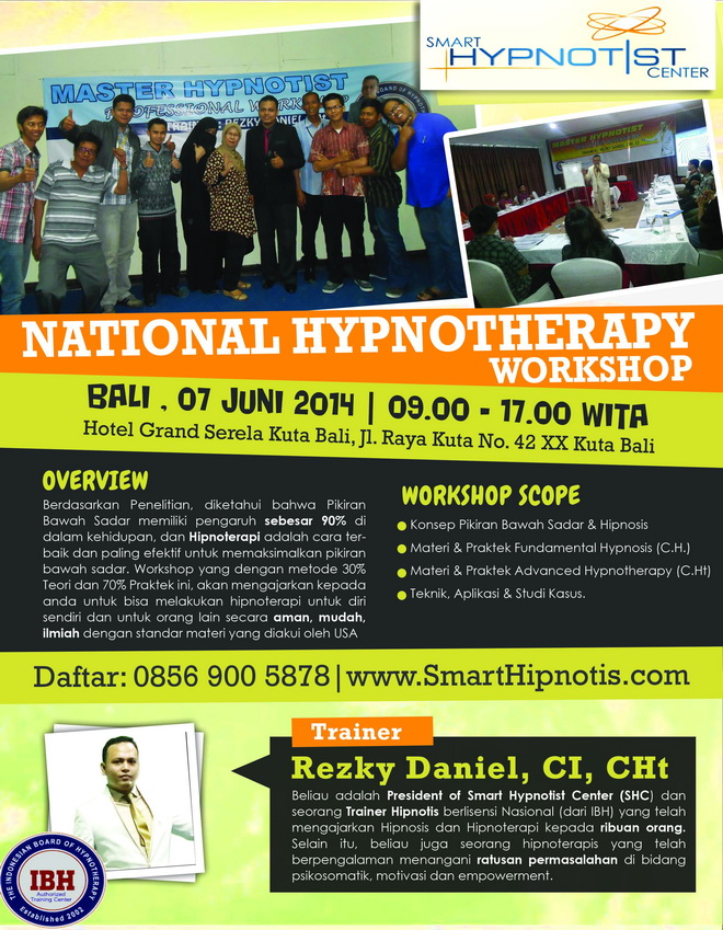 Training Hipnotis Hipnoterapi - Bali, 7 Juni 2014