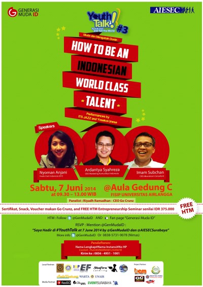 Youth Talk #3 : How To Be An Indonesian World Class “Talent” Surabaya