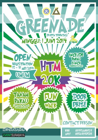 Yuk ikutan Greenade (Tanam bakau, Fun Walk, Door Prize) Surabaya