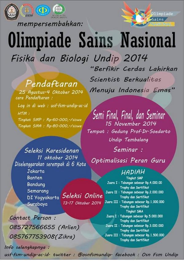 OLIMPIADE SAINS NASIONAL (BIOLOGI DAN FISIKA)