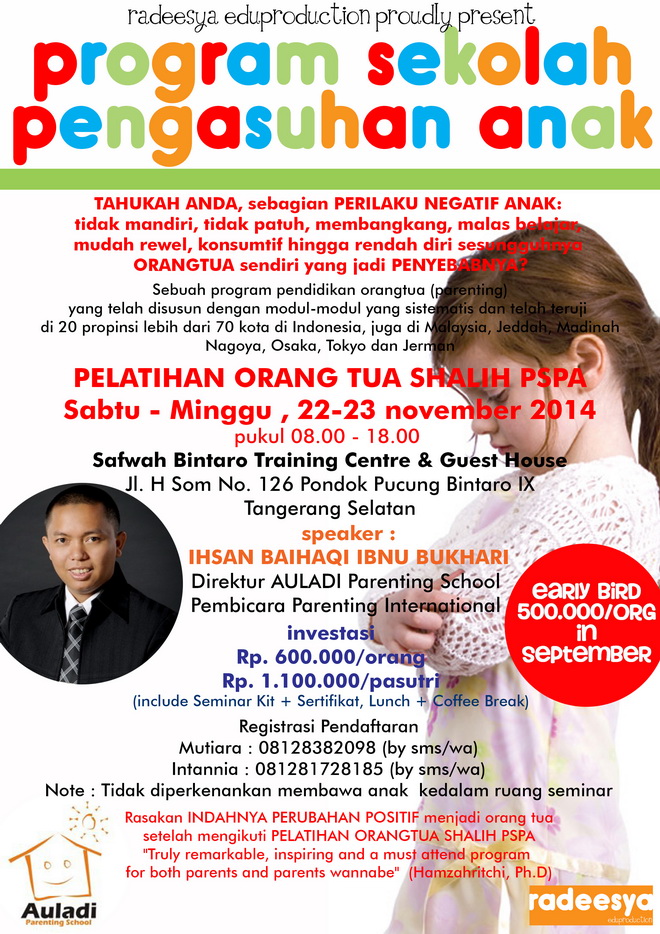 Pelatihan Orang Tua Shalih PPSA (Program Sekolah Pengasuhan Anak)
