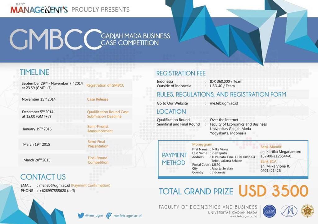 GADJAH MADA BUSINESS CASE AND COMPETITION 2014