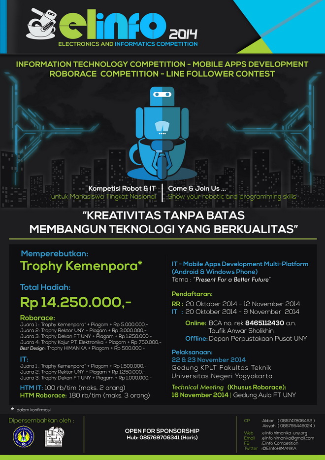 ELINFO Competition 2014 Line Follower & Mobile Apps Dev