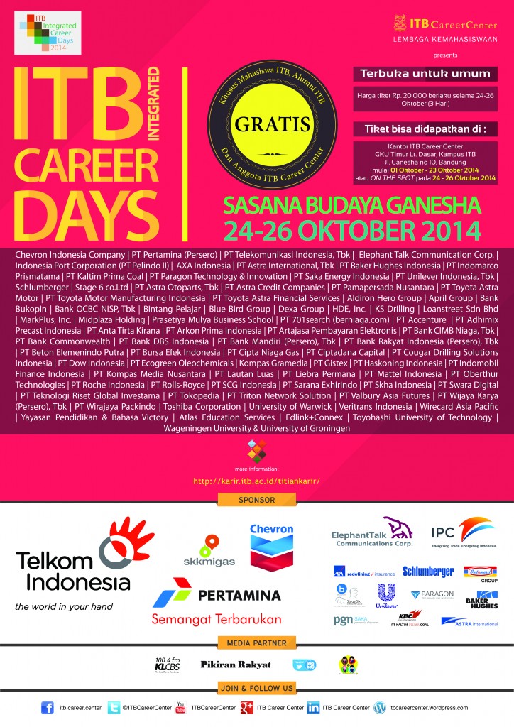 [Job Fair] ITB Career Days, Titian Karir ITB
