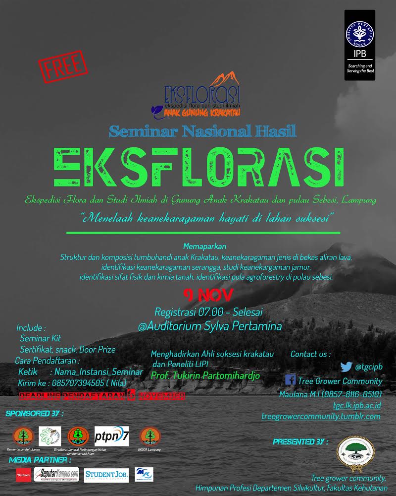 Seminar Nasional Hasil Ekspedisi Flora dan Studi Ilmiah (EKsflorasi) Gunung Anak Krakatau dan Pulau Sebesi 2014
