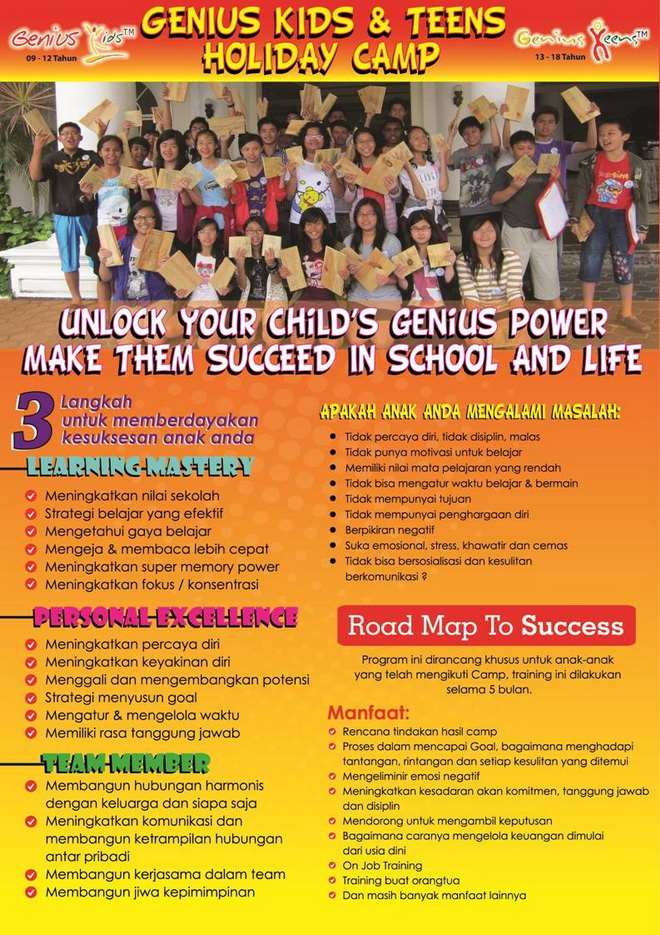 Seminar Genius Kids & Teens Holiday Camp. Road Map to Success