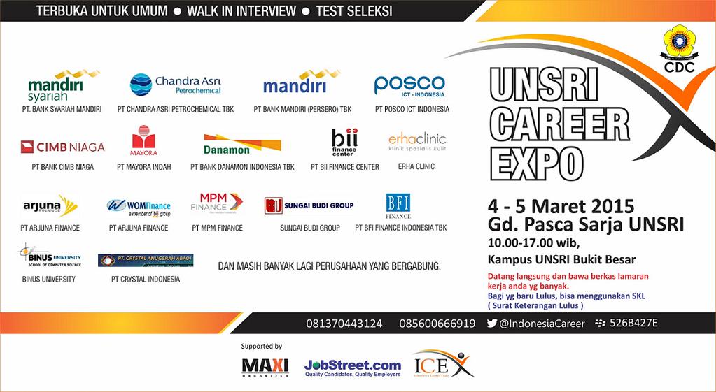 [Job Fair] UNSRI Career Expo - Maret 2015