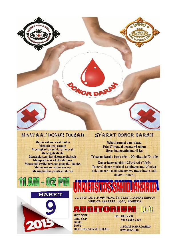 Donor Darah Universitas Sahid Jakarta