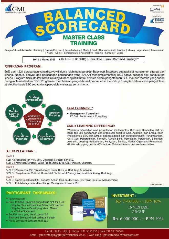 BSC EVOLUTION : FROM MEASUREMENT TO STRATEGY INTO PERFORMANCE EXECUTION EXCELLENCE