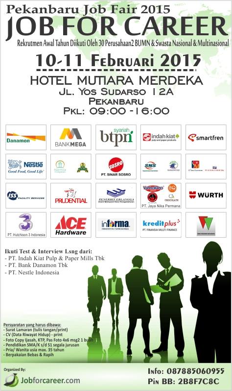 [Job Fair] Pekanbaru Job For Career - Februari 2015