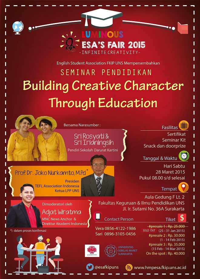 Seminar Nasional Pendidikan dengan tema "Building Creative Character Through Education"