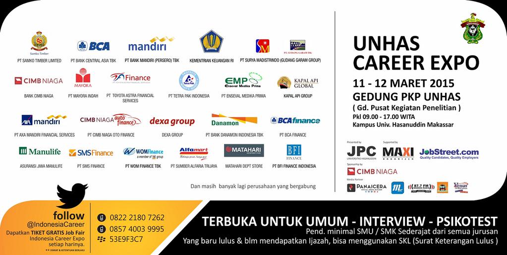 [Job Fair] UNHAS Career Expo Makassar