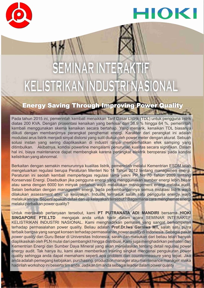 Seminar Interaktif Kelistrikan Industri Nasional