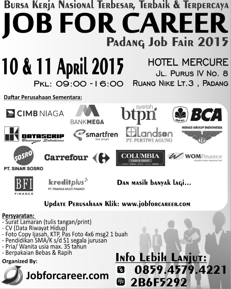 [Job Fair] Padang Job for Career - April 2015