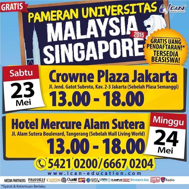 Pameran Universitas Malaysia - Singapore 2015 di 2 kota