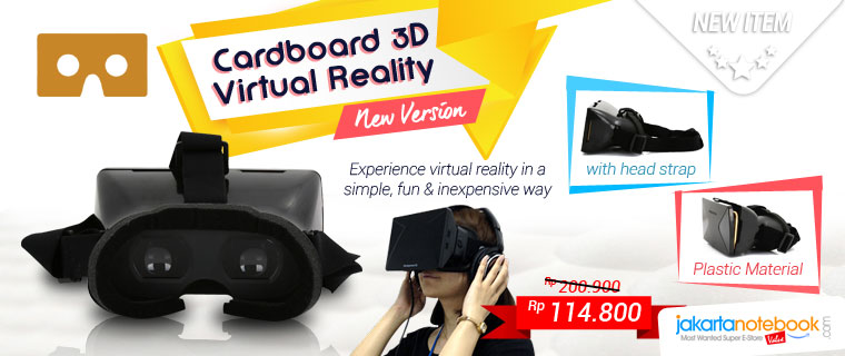 NEW VERSION! Cardboard Head Mount Plastic 3D VR - HEMAT Rp 86.000