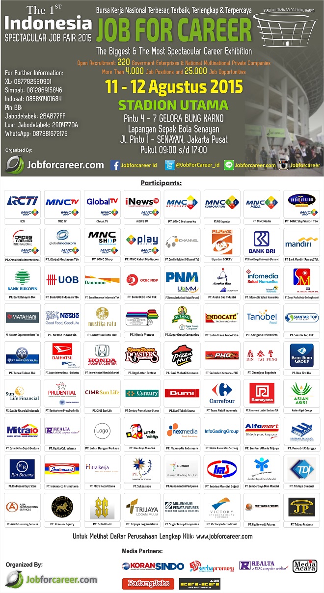 [Job Fair] 1st Indonesia Spectacular Job Fair "JOB FOR CAREER - Agustus 2015