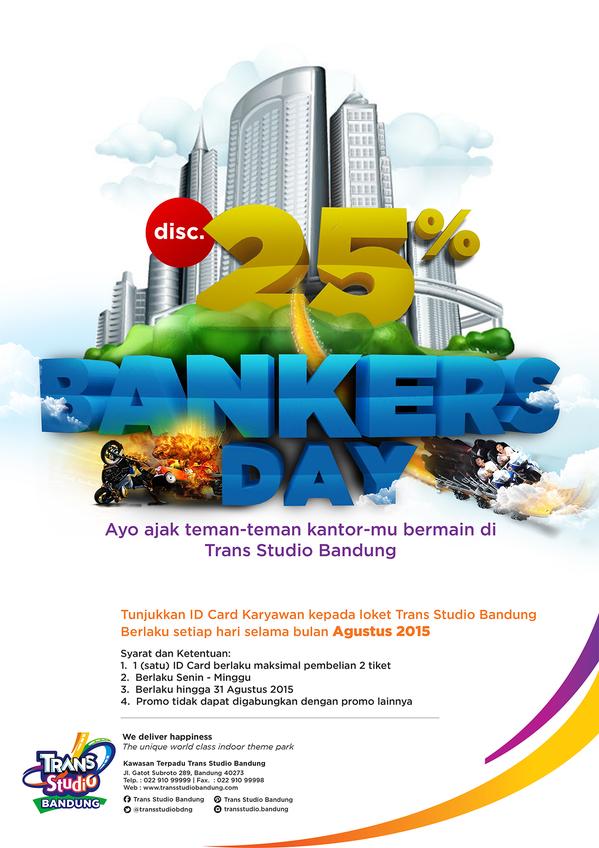 Diskon 25% di Trans Studio Bandung - Bankers Day