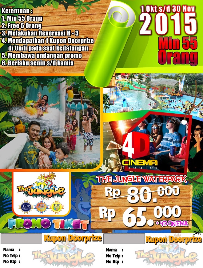 Promo rombongan sekolah The Jungle Waterpark Bogor Periode Oktober-November 2015