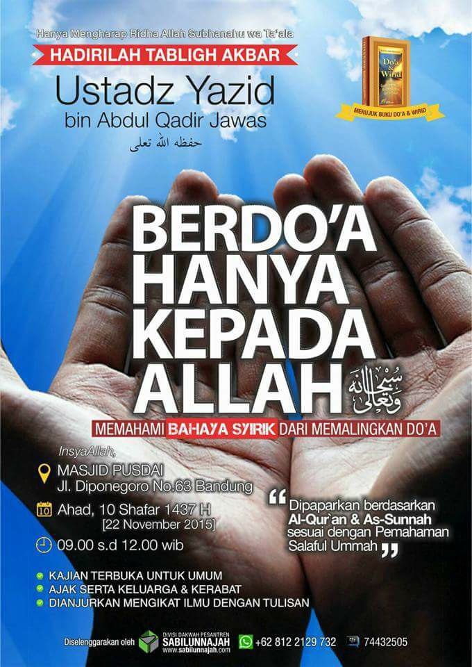 Tabligh Akbar bersama Ustadz Yazid bin Abdul Qadir Jawas di Bandung