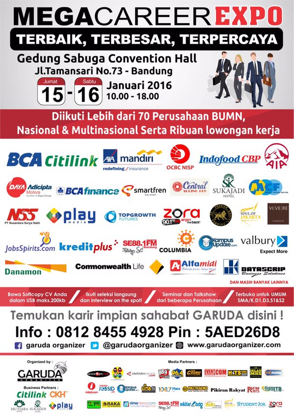 [Job Fair] Mega Career Expo Bandung - Januari 2016