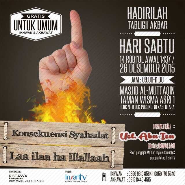 Kajian akbar bersama Ustadz Abu Isa di Bekasi