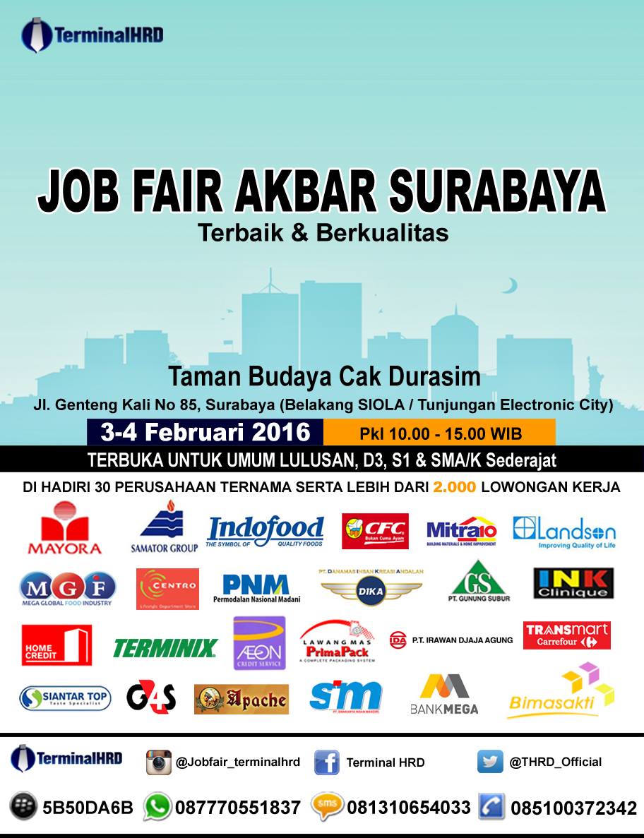 JOB FAIR AKBAR SURABAYA - Februari 2016