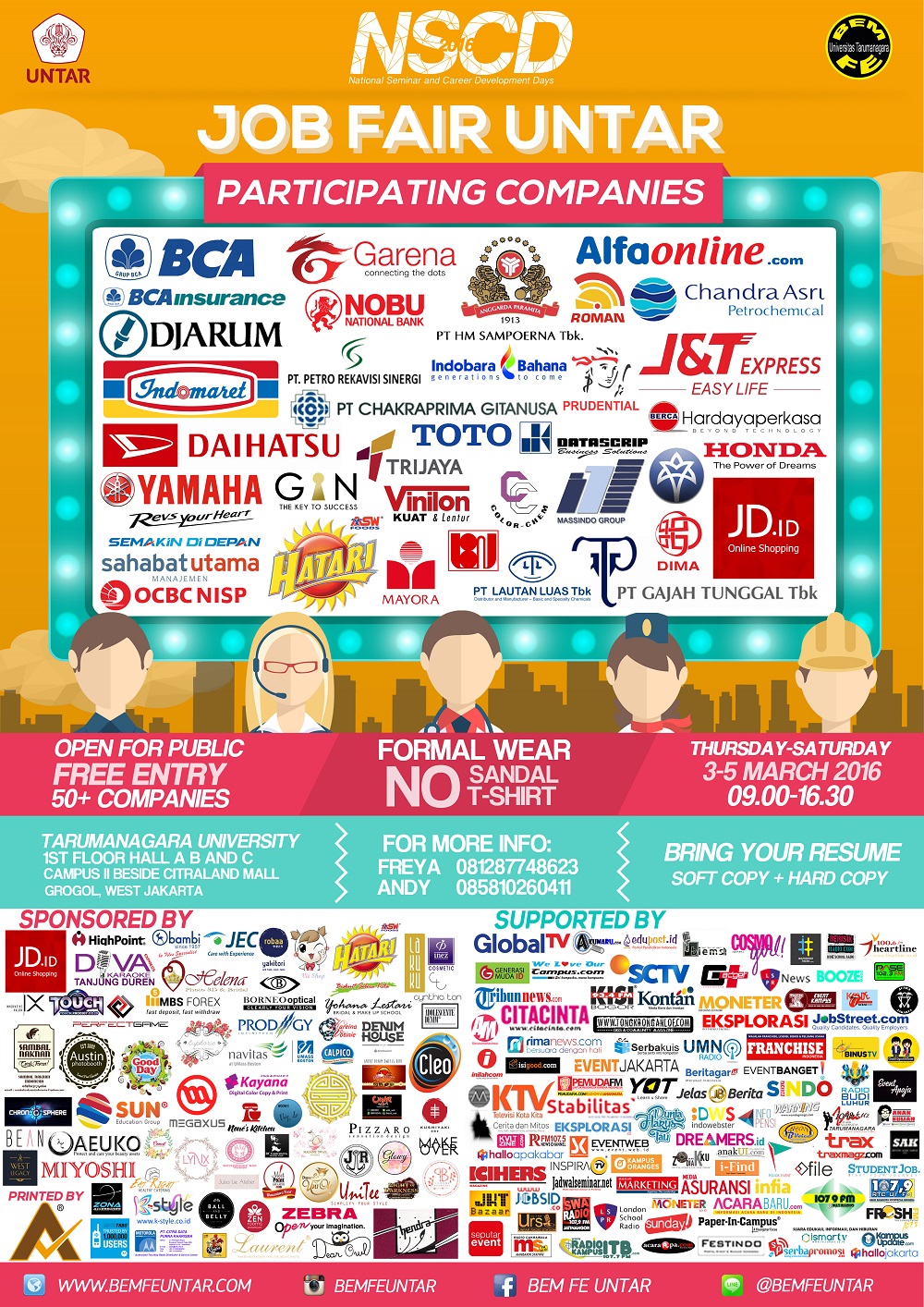 [JOB FAIR UNIVERSITAS TARUMANAGARA] NSCD 2016 (National Seminar and Career Development Days) – JAKARTA