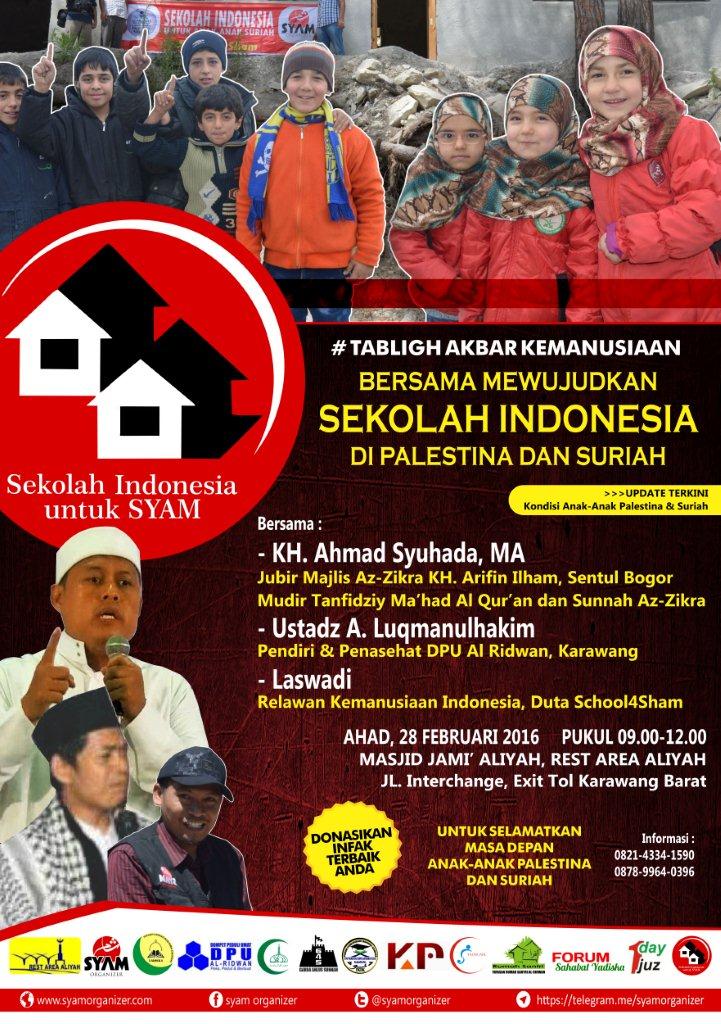 Tabligh Akbar “Bersama Mewujudkan Sekolah Indonesia di Palestina dan Suriah”