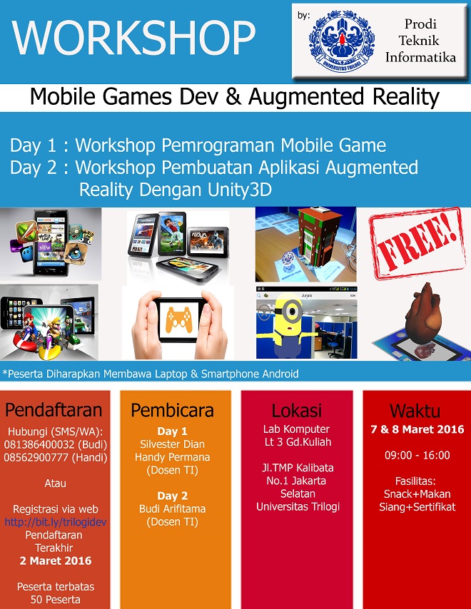 Workshop Mobile Game Dev & Augmented Reality Untuk Pemula