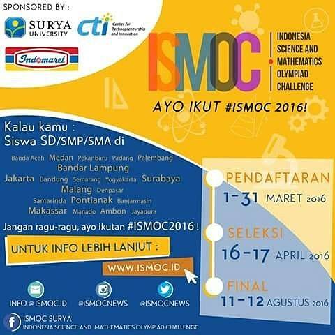 Indonesia Science And Mathematics Olympiad Challenge (ISMOC) 2016