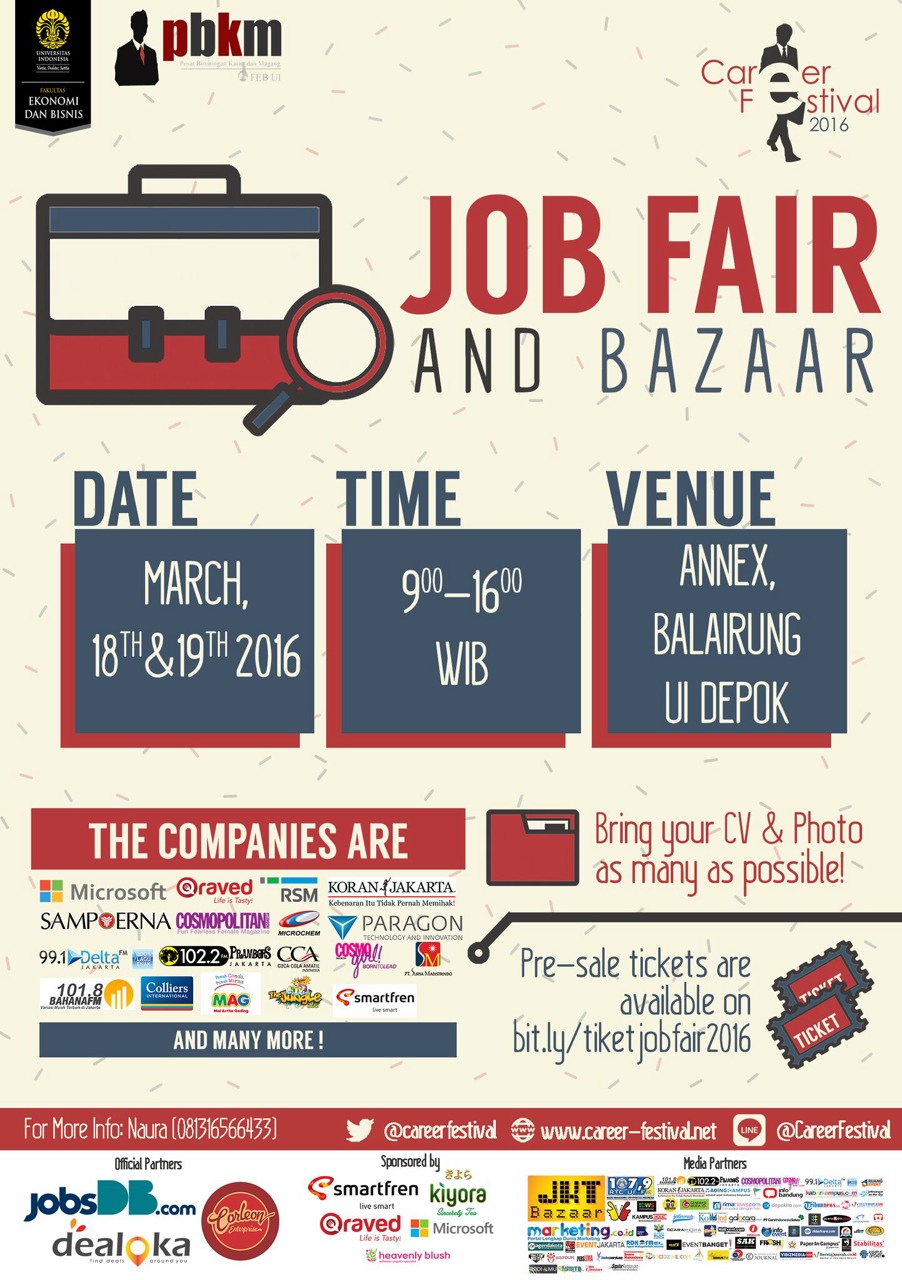 JOB FAIR & BAZAAR CAREER FESTIVAL 2016